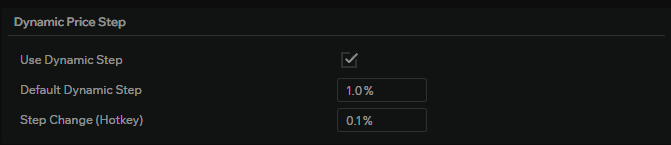 Dynamic price range